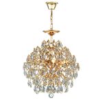 lustre pendente nitrolux cristal 48w e14x6 bivolt ltb-001 dourado (mp)