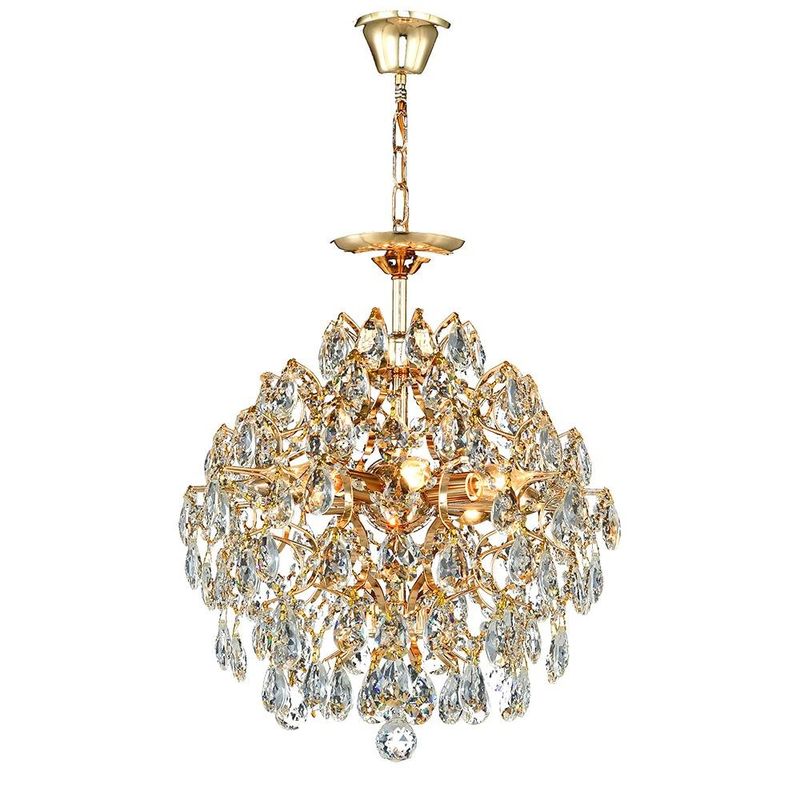 lustre pendente nitrolux cristal 48w e14x6 bivolt ltb-001 dourado (mp)