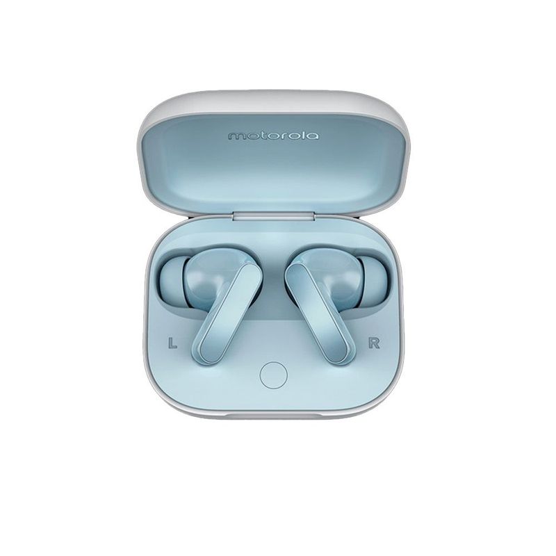 fone de ouvido sem fio motorola moto buds azul claro