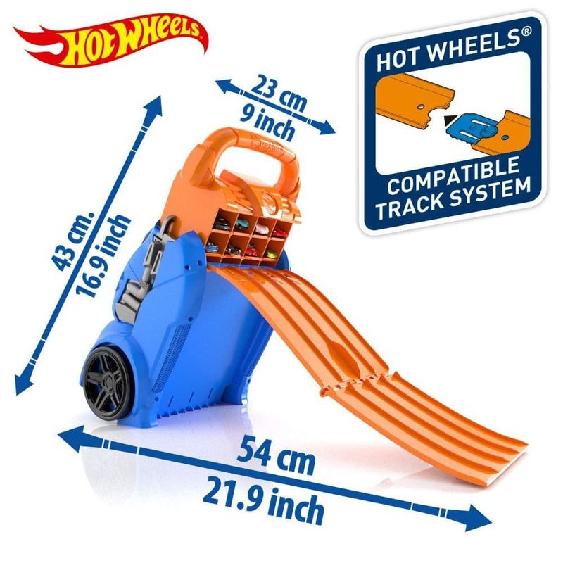 maleta porta carros fun lançador para 20 carrinhos hot wheels f0141-3