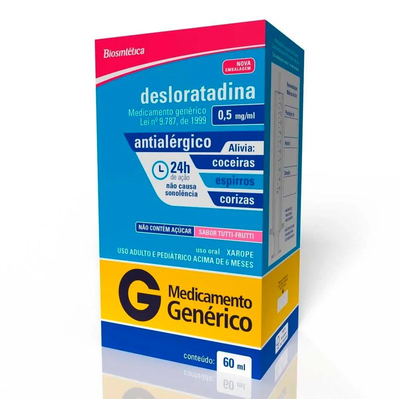 desloratadina 0,5mg/ml xarope 60ml+ seringa dosadora ache