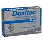 antibiótico de amplo espectro doxitex syntec para cães e gatos 50mg (mp)
