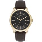 relógio masculino technos dourado e marrom 2115tyh/0m