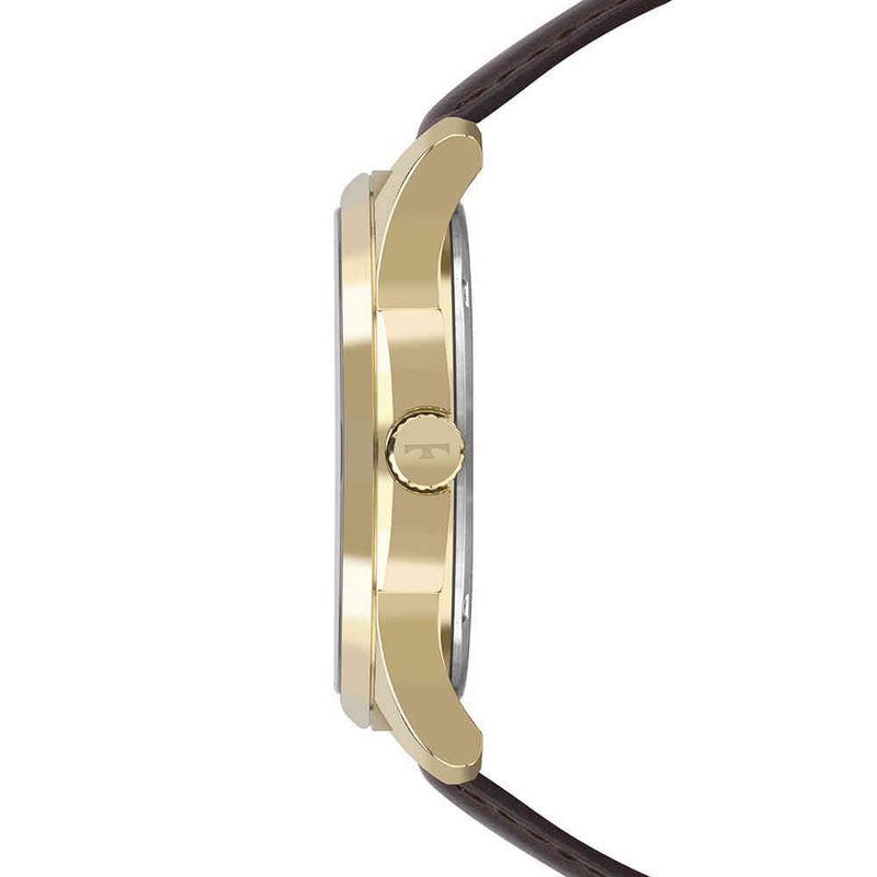 relógio masculino technos dourado e marrom 2115tyh/0m