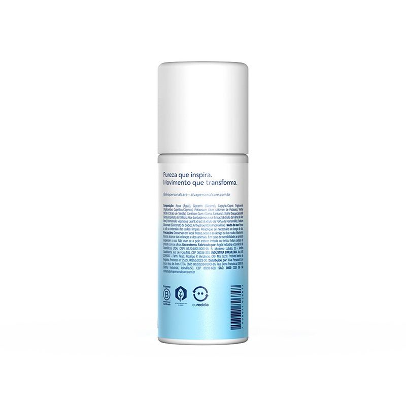 desodorante roll on alva cristal natural sem perfume vegano 70ml