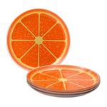 prato de vidro decor glass 4 unidades pequeno laranja (mp)