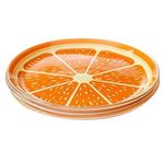 prato de vidro decor glass 4 unidades pequeno laranja (mp)