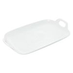 bandeja com alça wolff porcelana butterfly branca 29x18x4cm (mp)