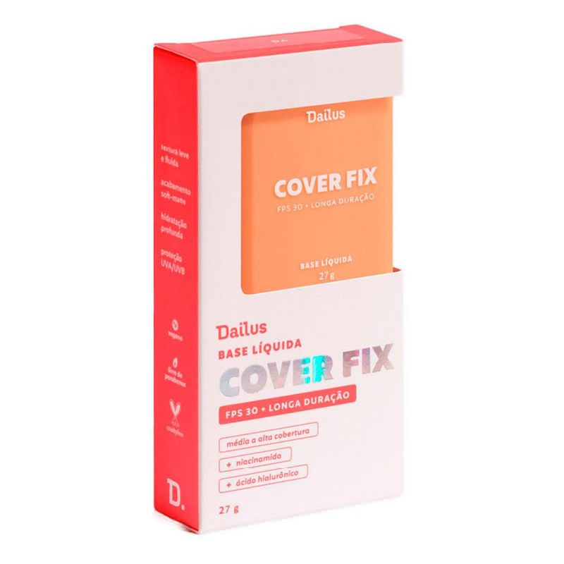 base líquida dailus cover fix d6 médio