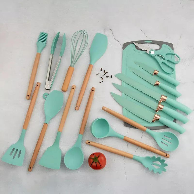 conjunto de cozinha bazike verde (mp)