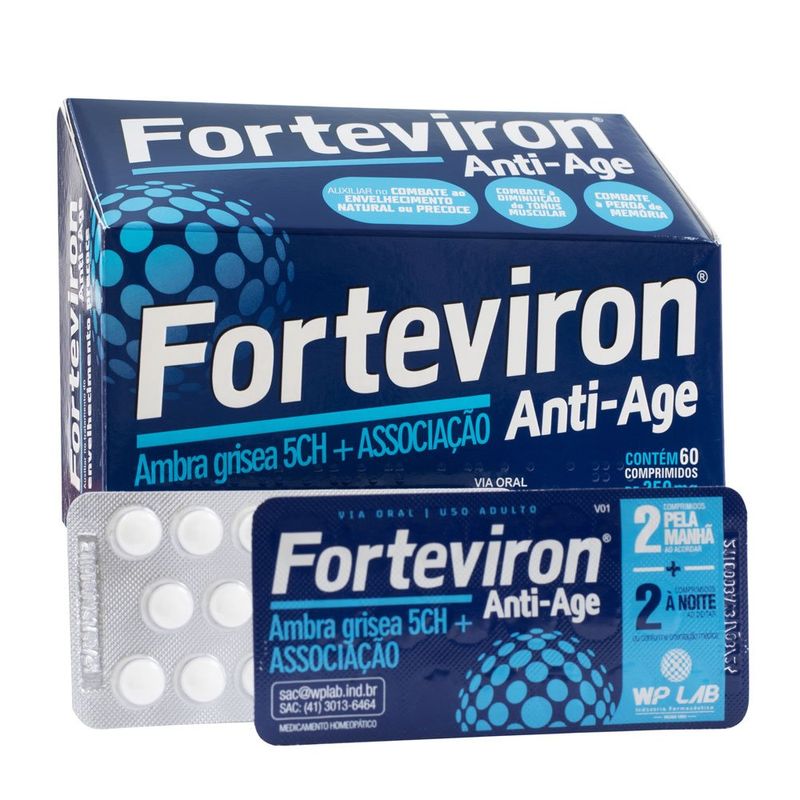 forteviron anti-age 250mg 60 comprimidos ambra grisea 5ch+ associações