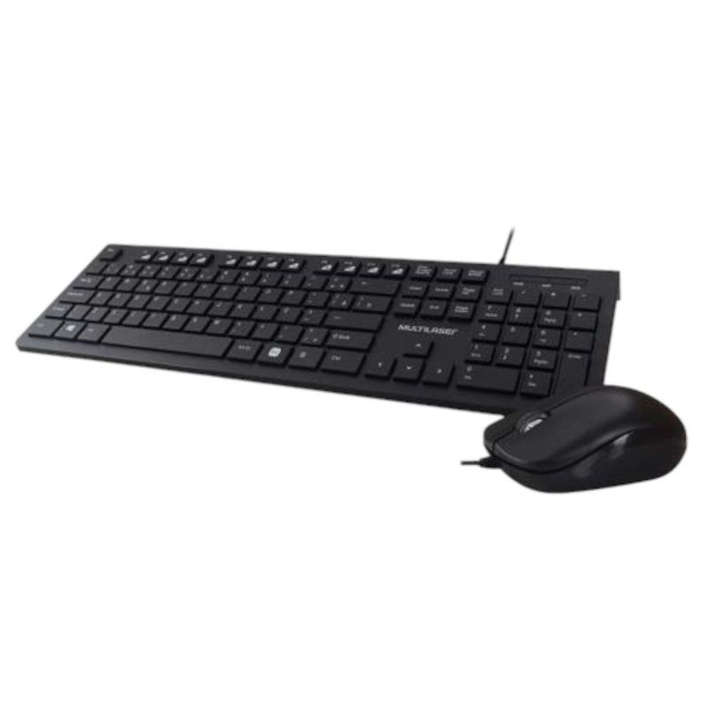 teclado e mouse com fio multilaser multimídia usb (mp)