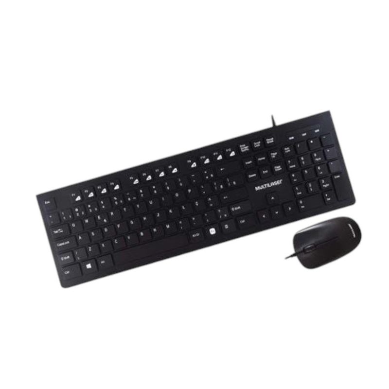 teclado e mouse com fio multilaser multimídia usb (mp)