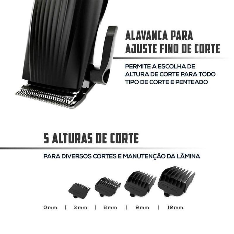 máquina de cortar cabelo britânia preto bcr03