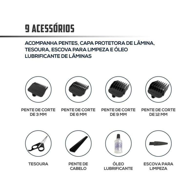 máquina de cortar cabelo britânia preto bcr03