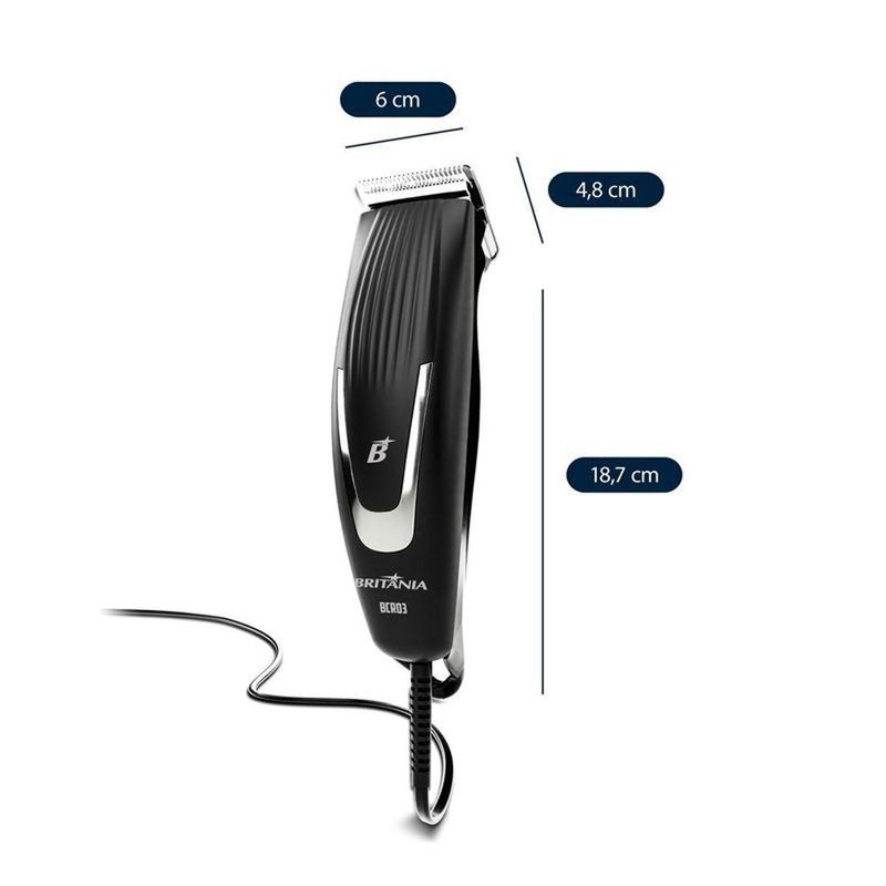 máquina de cortar cabelo britânia preto bcr03