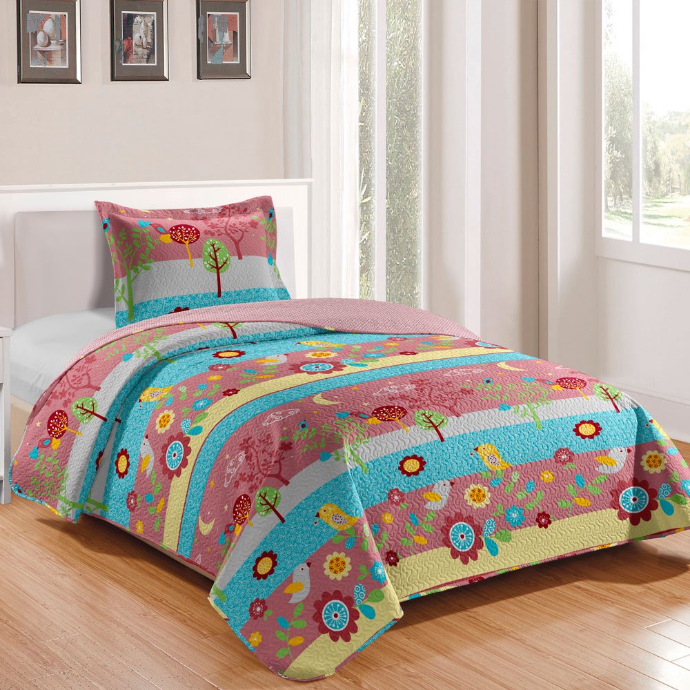 Colcha Acolchada Con Estampado De Flores, Sábana Gruesa Con Estampado Reactivo, Tamaño Queen