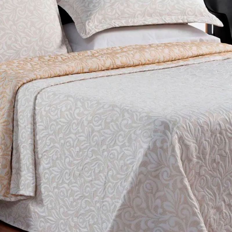 kit colcha solteiro branyl 2 peças gardenia 180x235cm bege (mp)