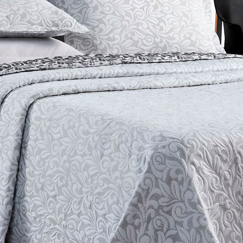 kit colcha casal 3 peças gardenia 220x235cm cinza (mp)