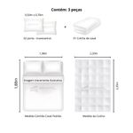 kit colcha casal 3 peças gardenia 220x235cm cinza (mp)