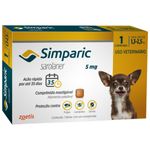 antipulgas e carrapatos simparic para cães 1 comprimido 5mg 1,3 a 2,5kg (mp)