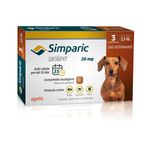 antipulgas e carrapatos simparic para cães 3 comprimidos 20mg 5,1 a 10kg (mp)