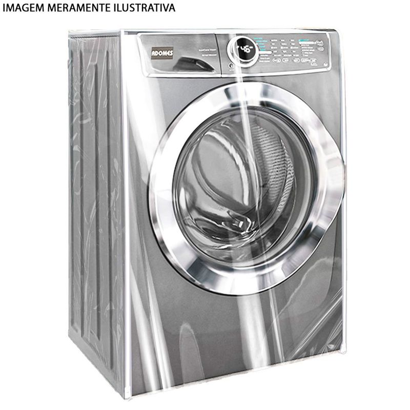 capa para máquina de lavar frontal adomes 7 a 10kg transparente (mp)