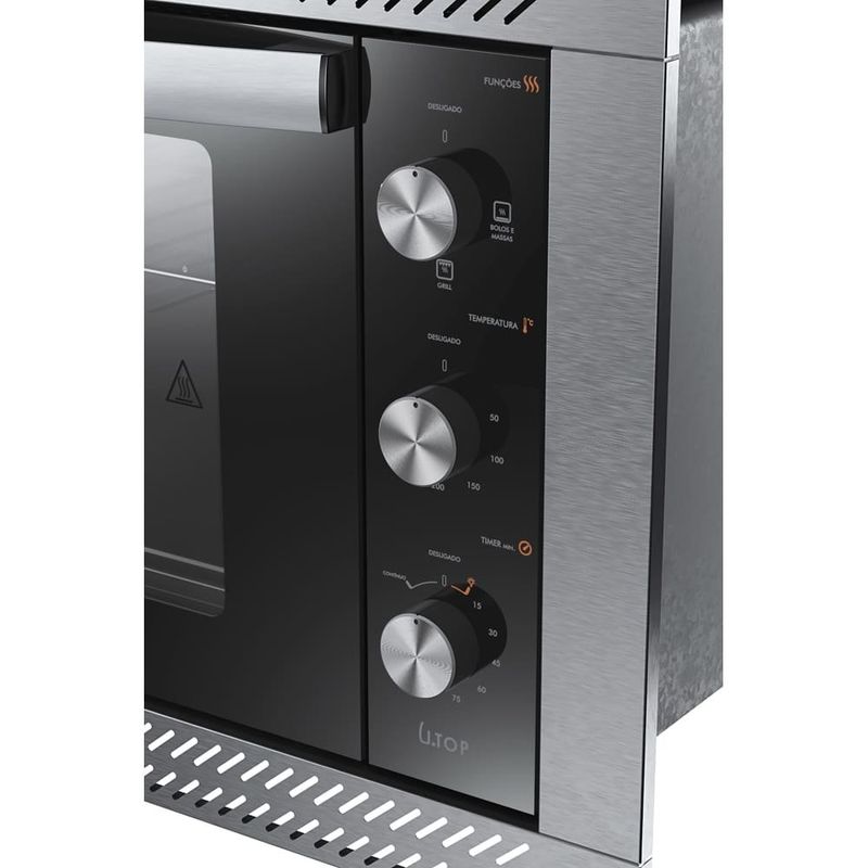 forno elétrico de embutir atlas 44 litros utop 127v inox 300001444