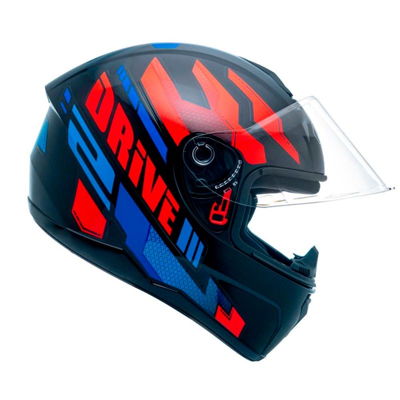 capacete moto 60 fly drive 2 hg atitude preto e vermelho