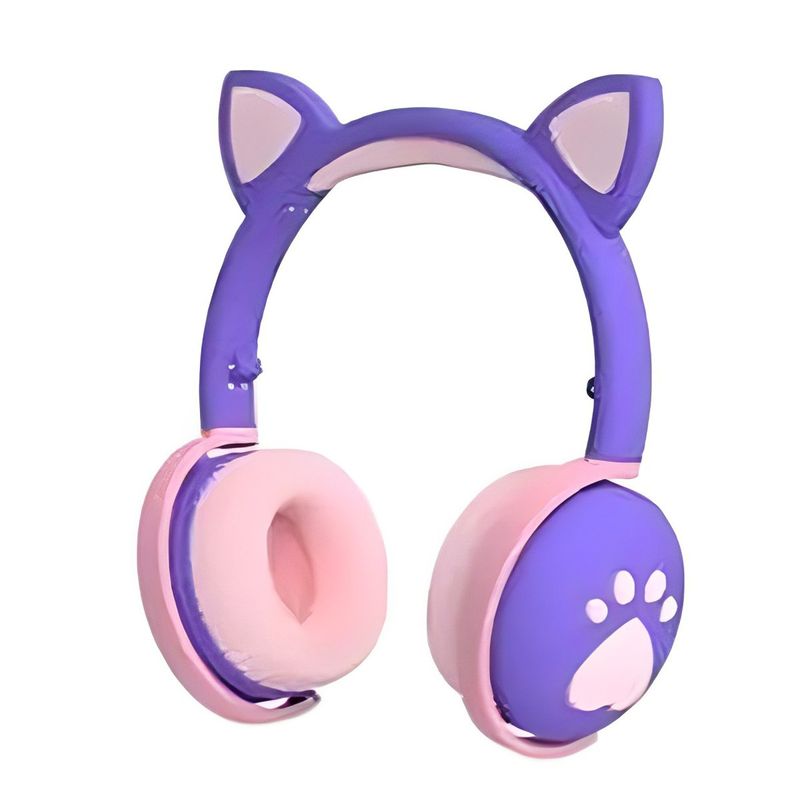 fone de ouvido bluetooth inova gatinha roxo (mp)