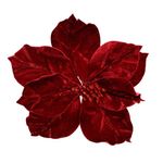 flor poinsettia decorativa vermelho veludo 26cm 3621 (mp)