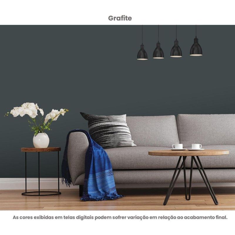 tinta acrílica standard semibrilho hidrotintas 3l brilho e cor grafite (mp)