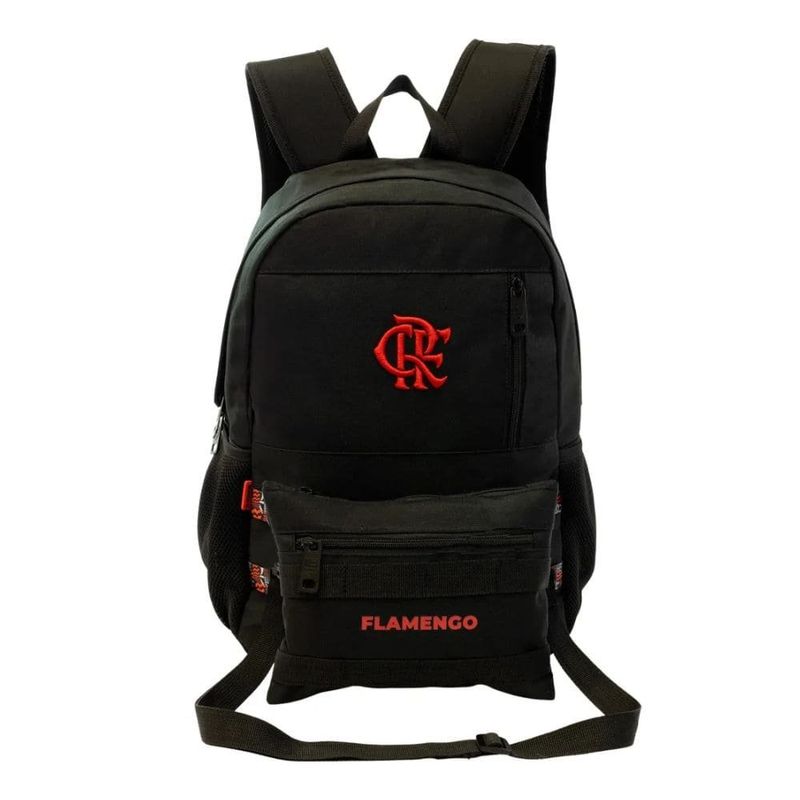 mochila esportiva xeryus flamengo 19l bolsa transversal removível preto 14013 (mp)