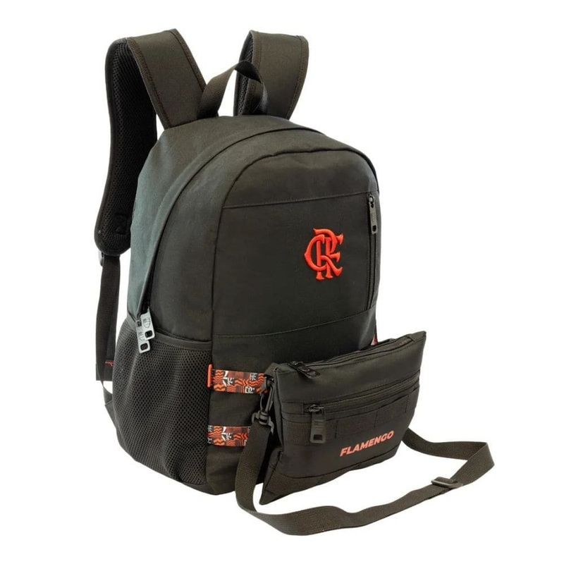 mochila esportiva xeryus flamengo 19l bolsa transversal removível preto 14013 (mp)