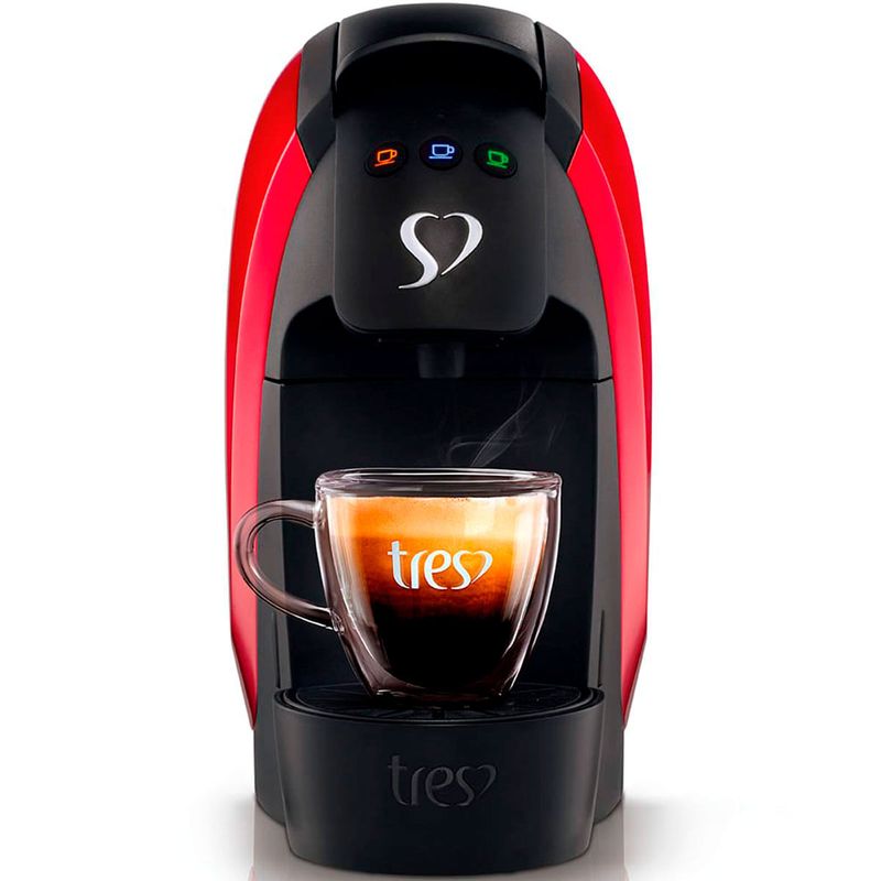 máquina de bebida três corações luna automática vermelha