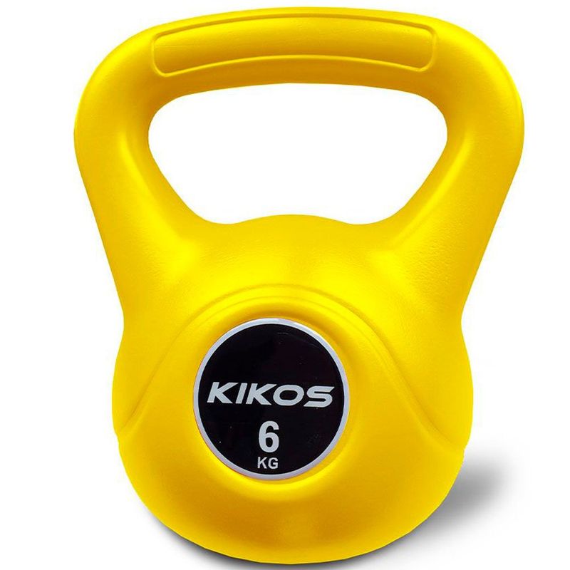 peso de academia kettlebell kikos cement 6kg amarelo