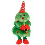 pelúcia árvore de natal cromus com movimento 11cm vermelho e verde (mp)