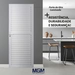porta de alumínio laminada lado direito mgm 210x60cm sólido branco (mp)