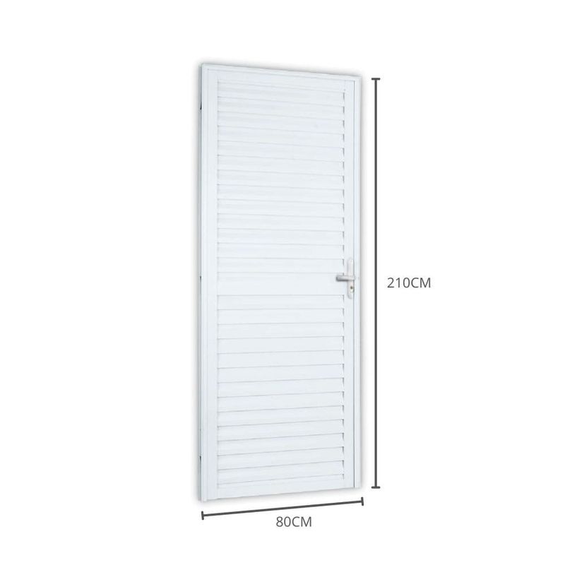 porta mista aço e alumínio laminada lado esquerdo mgm 210x80cm soft branco (mp)