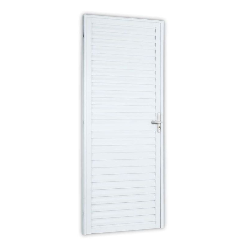 porta de alumínio laminada lado esquerdo mgm 210x70cm sólido branco (mp)