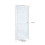 porta de alumínio laminada lado esquerdo mgm 210x70cm sólido branco (mp)