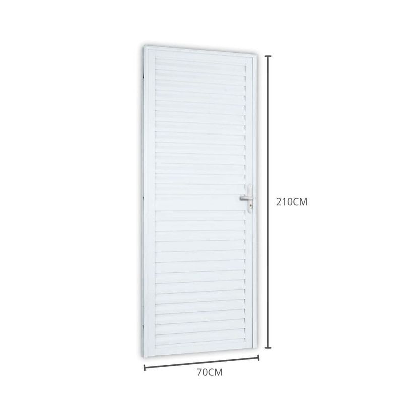 porta de alumínio laminada lado esquerdo mgm 210x70cm sólido branco (mp)