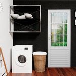porta de alumínio com postigo mgm lado direito 3 vidros mini boreal 210x80cm sólido branco (mp)