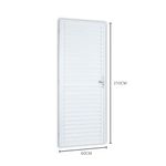 porta mista aço e alumínio laminada lado esquerdo mgm 210x60cm soft branco (mp)