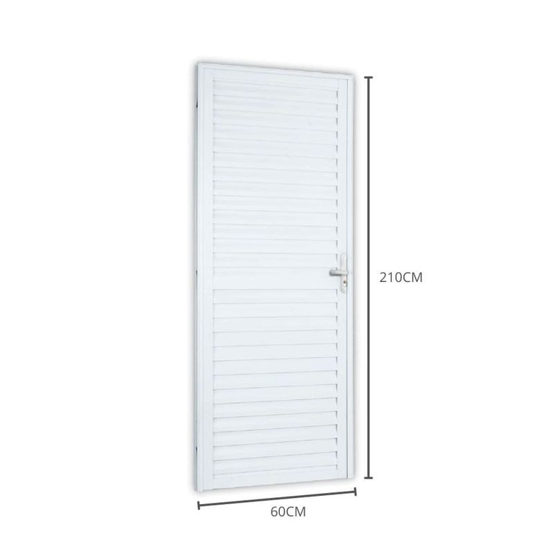 porta mista aço e alumínio laminada lado esquerdo mgm 210x60cm soft branco (mp)