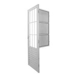 porta de alumínio com postigo mgm 3 vidros mini boreal lado esquerdo 210x80cm sólido branco (mp)