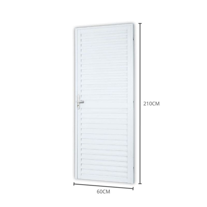 porta mista aço e alumínio laminada lado direito mgm 210x60cm soft branco (mp)