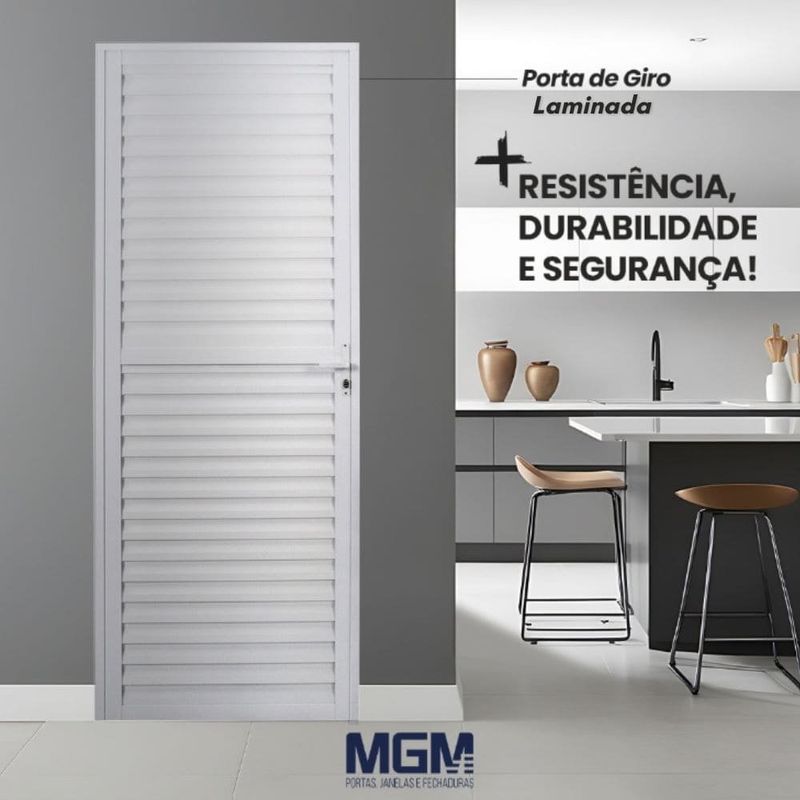 porta mista aço e alumínio laminada lado direito mgm 210x60cm soft branco (mp)