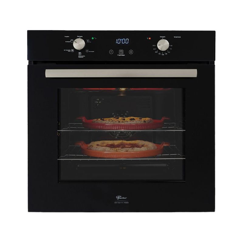 forno elétrico fischer 82 litros de embutir infinity touch 220v preto