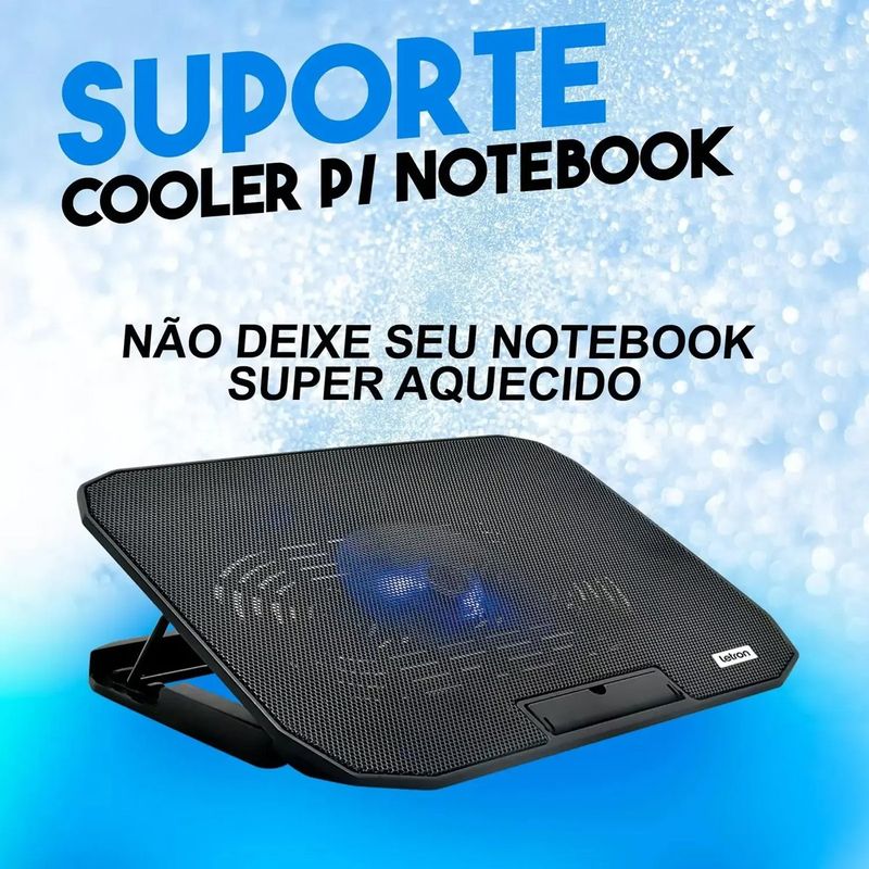 cooler para notebook letron slim led ergonomico e retrátil (mp)